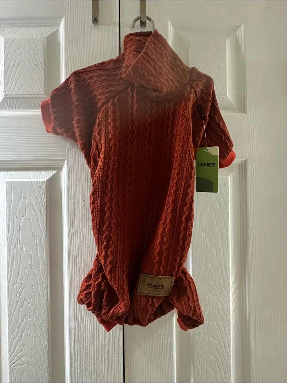 Fitwarm Rust Cable-Knit Pet Sweater